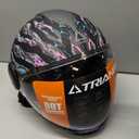 TRIANGLE Full Face Motorcycle Helmets,Off-Road Motocross Helmet for Men & Women,Dual Visor with Internal Tinted Sunshield,Open Face 3/4 Adult Racing Helmet DOT Approved(L) Blue Purple