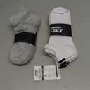 JOYZOO Men's Running Ankle Socks - 6 pairs Athletic Cushioned Breathable Low Cut Sports Tab Black White Socks for Men Size for 7-9 - Color: White&Grey