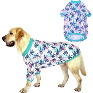 Dog T Shirts with White Coconut Tree Printed Pet Shirt Softable Pajamas for Large Dogs,Coconut Tree 3XL