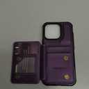 Vinich for iPhone 16 Pro 6.3" Wallet Case with Card Holder, RFID Blocking Credit Slots Kickstand Shockproof Phone Cover for Women Men, Purple