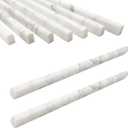 15 Pack 0.5"X12" Carrara White Marble Pencil Liner Tile, Polished Marble Tile Edge Trim for Kitchen Backsplash, Bathroom and Shower Walls (Carrara White (0.5''x12''))