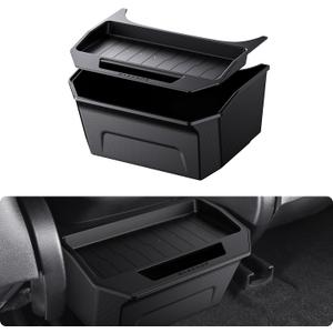 BASENOR 2017-2023 Tesla Model 3 Trash Can, Rear Center Console Organizer Tray, Backseat Storage Box with Lid Cover for Model 3 Interior Accessories(Not Fit 2024 2025 Model 3)