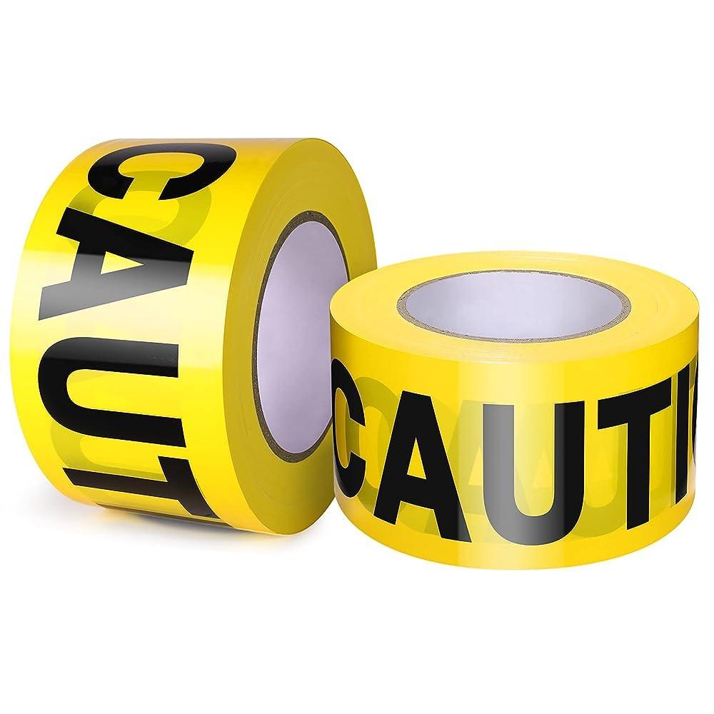 GroTheory Caution Tape 2 Pack, 3" x1000ft Safty Tape Yellow Caution Tape Roll, Halloween Decorations Construction Tape for Danger/Hazard Areas/Crime Scene Halloween Party Decorations