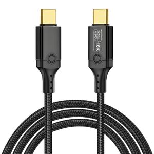 120Gbps Thunderbolt 5 Cable 6.6FT, up to 120Gbps Bandwidth for 16K/Dual 8K, 240W, Braided USB C Video Cable Compatible Thunderbolt 4/5, SSD, MacBook M4 Pro,Dock,eGPU,USB4 and USB C, Black