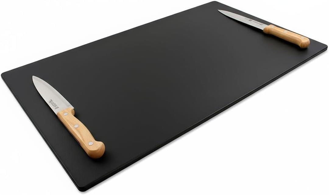 Thirteen Chefs 30x18 Extra Large Cutting Board for Fish, Meat, BBQ - 1/2 Inch Thick Black Plastic, Commercial Grade HDPP Poly with NSF Stamp, 10 pounds