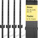 Fence Posts 4 Feet - 16 Pack, Heavy Duty Metal Fence Post, No Dig U Post for Farm, Garden, Orchard and Outdoor Wire Fencing (Black)