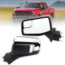 Left Driver Side Mirror Compatible With 2019-2024 Chevy Silverado 1500 With Power Glass Power Folding Heated Turn Signal Puddle Lights Mirror Memory Chrome Replace#84309683(13Pins)