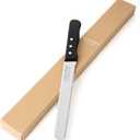 Wave Edge Black Precision High Carbon Stainless Steel Bread Knife - Ideal for Effortlessly Slicing Homemade Bread, Bagels, Pizza, and Cakes. (8 Inch)