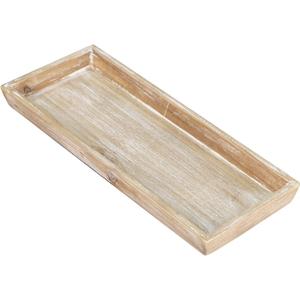 MAONAME Wash White Bathroom Vanity Tray, Rustic Long Narrow Tray, Rectangle Farmhouse Wood Trays, Countertop Organizer Trays for Candle, Perfume, 15.7" L x 6.8" W