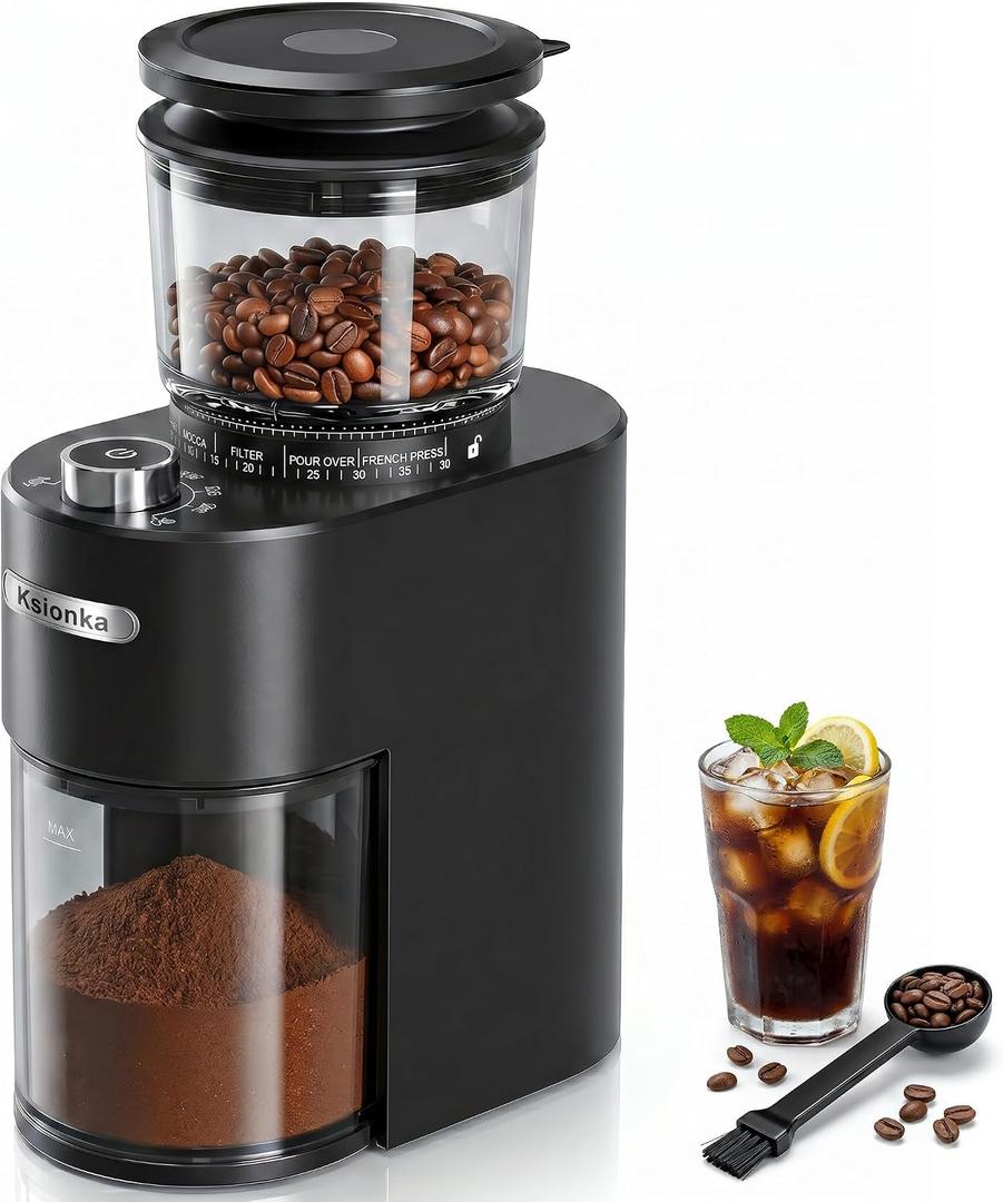 Conical Coffee Bean Grinder, 38 Precise Settings, Anti-Static