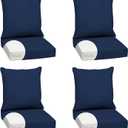 Arden Outdoor Foam Deep Seat Cushion Set (4-Pack), 24x24, Premium High-Density Foam, Never Flattens, Weather-Proof for Patio Chair Sofa Couch, Sapphire Blue Leala