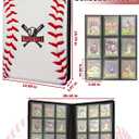 Baseball Card Binder - 9 Pocket Sports Card Binder Holds Gifts, Side Loading Baseball Cards Holders Organizer, Trading Cards Binders with Transparent Sleeves for 3"x4" Toploaders