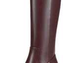 ZJA Knee High Boots Square Toe Boots Low Heel Flat Long Boots for Women Dress Chunky Comfortable Tall Boots