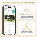 Solar Security Cameras Wireless Outdoor, 2K Battery Powered, Cloud/SD Storage, Built-in Solar, IP65 Waterproof, AI Motion, Color Night Vision, Outside WiFi Cameras for Home Security