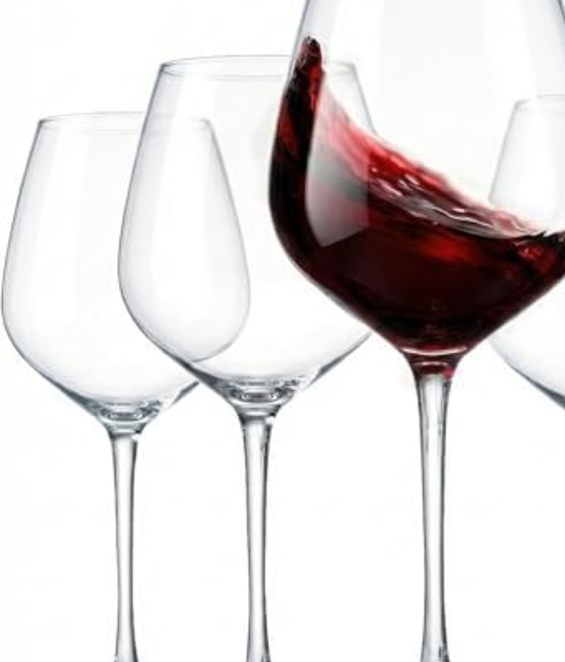 Paksh Novelty Italian Red Glasses - 18 Ounce - Glass Clear (Set of 3)