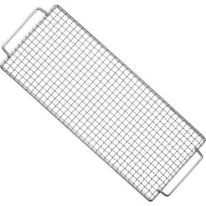 CAMPINGMOON Cooking Grid Campfire Grill Grid BBQ Replacement Grate 304 Stainless Steel Portable Handle (Silver 17.7 x 7.7)