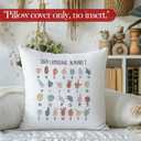 Boho Inspirational Throw Pillow Covers, Boho Classroom Decor, Sign Language Alphabet Rainbow Decorative Pillowcases Cushion Cases for Kids Nursery Room Decor, 18x18 Pillow Covers Set of 2
