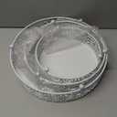 Hedume 3-Piece Cake Stand Set, Round Metal Cake Stands, Dessert Cupcake Stands, Cupcake Pastry Candy Plate for Wedding, Event, Birthday Party