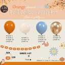 Fall Balloon Arch Kit 135Pcs Dusty Blue Burnt Orange Sand White Balloon Garland with Pumpkin Banner for A Little Pumpkin Is On The Way Baby Shower Autumn Birthday Thanksgiving Party Decoration