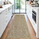 Garvee Printed Rug (Not Woven!) 2x8 Runners for Hallway Non-Slip Washable Kitchen Rugs, Farmhouse Area Rug Soft Modern Low Pile Indoor Carpet Runners for Entryways, Living Room, Bathroom