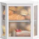 STDDRE Corner Bread Box Kitchen Countertop Extra Large Capacity Farmhouse Bread Box, Corner Countertop Storage, Double Layer Bread Holder (White, Extra Large)
