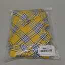 Women's Plaid Skirts High Waisted Knot Front Asymmetrical Hem Mini Skater Skirt (Yellow, L)