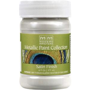 6 oz Modern Masters ME196 Pearl White Metallic Paint Collection, Satin Water-Based Decorative Metallic Paint