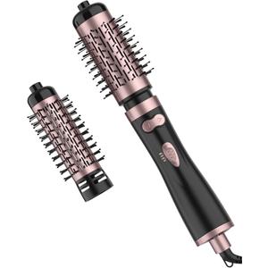 ANWA Hair Dryer Brush, 1000W 3-in-1 Rotating Blow Dryer with Detachable Brushes, Ceramic Coated Barrel for Salon-Quality Styling, Suitable for All Hair Types (Black)