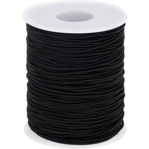 Elastic String for Bracelets, Selizo Elastic Cord for Jewelry, Stretchy String for Necklace Making, Beading and Sewing (1.2 MM, 109 Yards, Black)