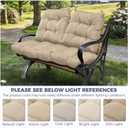 Wicker Chair Cushions of 3 Pieces, Waterproof Cushions for Patio Furniture, Tufted Wicker Outdoor Furniture Cushions, 1 Patio Loveseat Cushion and 2 U-Shaped Cushions, 44"x19"x5", Beige