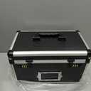 13.4 x 8 x 8.7 Inch Lockable Storage Box with Combination Lock, Portable Safe for Documents, Medicine, Cash & Valuables, Medicine Lock Box with Label Slot for Home, Office & Travel - Black