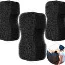 Eaasty 3 Pcs Horse Groomer Sponge Scrubber Massager Horse Grooming Brush Kit Supplies Large Soft Care for Cleaning Washing Bathing, Black, 4.33 x 7.87 x 2.56 Inch