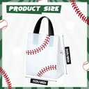 Flutesan 50 Pcs Baseball Party Favor Bags 6 x 8 Inch Plastic Baseball Snack Goodie Bags Tote Gift Packaging for Kids Boys Birthday Sports Theme Party Supplies