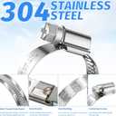 2 x 12PCS Heavy Duty Hose Clamps Stainless Steel 304, 3/8" Hose Clamp to 5/8" Hose Clamp (10-16mm) Adjustable Worm Gear Drive Small Hose Clamps, Reusable Pipe Clamp for Plumbing, Garden, Shipping