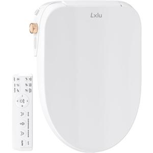 Bidet Toilet Seat, Electric Heated Toilet Seat with Instant Warm Water & Dryer, Rear and Feminine Washing, Self-Clean Nozzle, Wireless Remote, Slow Close Lid, Night Light, Elongated