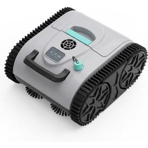 Cordless Pool Cleaner Robot for Wall & Waterline Cleaning, Automatic Pool Vacuum Cleaner for Inground & Above Ground Pools up to 3200 sq.ft, 120 Mins Runtime, IPX8 Waterproof