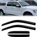 Window Rain Guards Compatible 2004-2014 Ford F150 SuperCab Extended Cab 4PC Side Wind Deflector Visors Shade Vent w/ 2 Half-Size Rear Doors & 2 Full-Size Front Doors