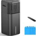 24" Windowless Portable Air Conditioner, 15H Timer & 120°Oscillation, 3-IN-1 Portable AC Unit with Remote, 2-Gal Tank, 3 Modes & 3 Speeds, Ultra-Quiet Ventless Swamp Cooler for Home Office, Onyx