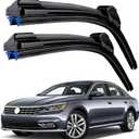 HIDOFILT Dual Rubber Blade Windshield Wiper For VW Volkswagen Jetta 2011-2023 Passat 2012-2018 CC 2013 2014 2015 2016 2017 Automotive Replacement Wiper Blades 24" Top Lock