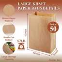 Perfect Stix 52lb Kraft Brown Paper Shopping Bags- Pack of 50ct, 57lb-pack of 50ct