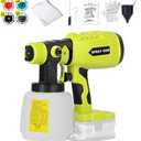 Cordless Paint Sprayer for Ryobi 18v BatteryHVLP Spray Paint Gun with Brushless Motor and Copper Nozzle, 200W Cordless Paint Sprayer for Home, Car, Furniture & Wall Painting (Battery Not Included)
