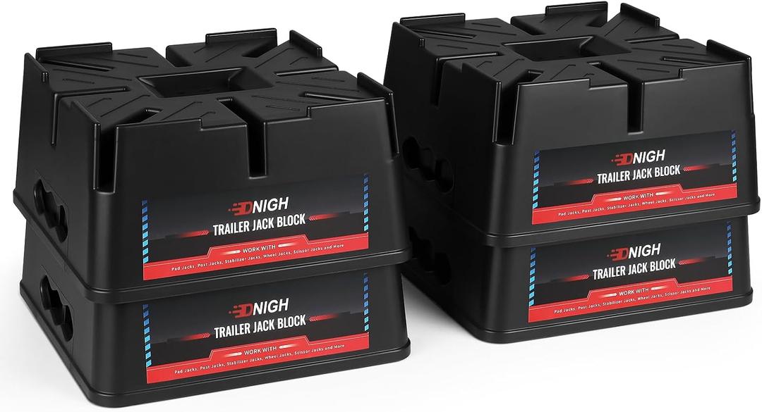 4Pack 4.7"H Heavy Duty Trailer Jack Block Up to 35,000lbs for RV Jack