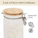 2 x Glass Coffee Canister Set with Shelf & Spoon 2 Piece Coffee Containers for Coffee Bean Storage Airtight Seal, Coffee Bar Accessories Filter Holder for Kitchen Organization