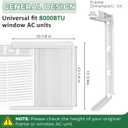 Window Air Conditioner Side Panels Fit for 8000BTU, AC Side Panels with Frame for Window Units, AC Window Unit Side Panels, Universal AC Accordion Filler, Window AC Curtain Replacement 2 Pack