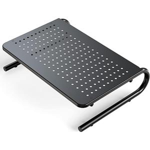 Monitor Stand Riser, Monitor Riser, Laptop Stand for Desk, Laptop Riser, Desk Organizer for Monitor, Laptop Shelf w/Vented for Screen, Computer Stand for Laptop, PC, Printer, for Home & Office (Black)