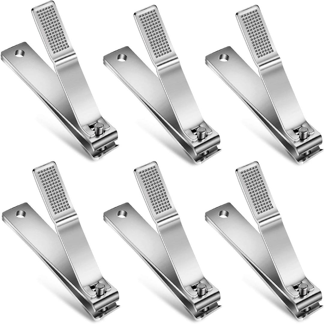 Mudder 5 Pieces Large Toenails Clippers Straight Edge Toenails Clippers Stainless Steel Nails Cutters for Men Women Thick Nails(Silver) (Silver)