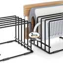 2-pack 5-slot baking storage scratch-resistant cookie tray organizer with anti-slip frame for kitchen cabinet - portable and dust-resistant