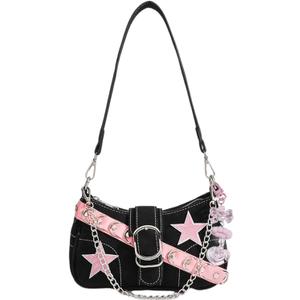 Y2k Purses for Women,Cute Purse of Y2k Accessories,Emo Purse Goth Punk Style Bag, Pink