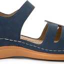 Women's Closed Toe Wedge Sandals - Dressy Summer Fisherman Sandals Comfortable (Blue)