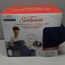 Newell Brands Sunbeam MIcroplush Soft Electric Heated Throw Blanket with Foot Pockets 3 Heat Settings and Auto-Off, Grey, 50''x60'', Full Size